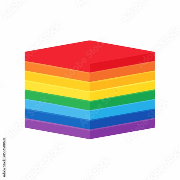 Obraz A sticky note stack in rainbow colors

