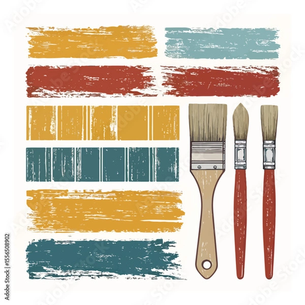 Obraz Brush strokes vector. brush. Set of text boxes. Paintbrush collection. Grunge design elements. Dirty texture banners. Set of rectangle shape brush strokes. Painted rectangles and long strokes