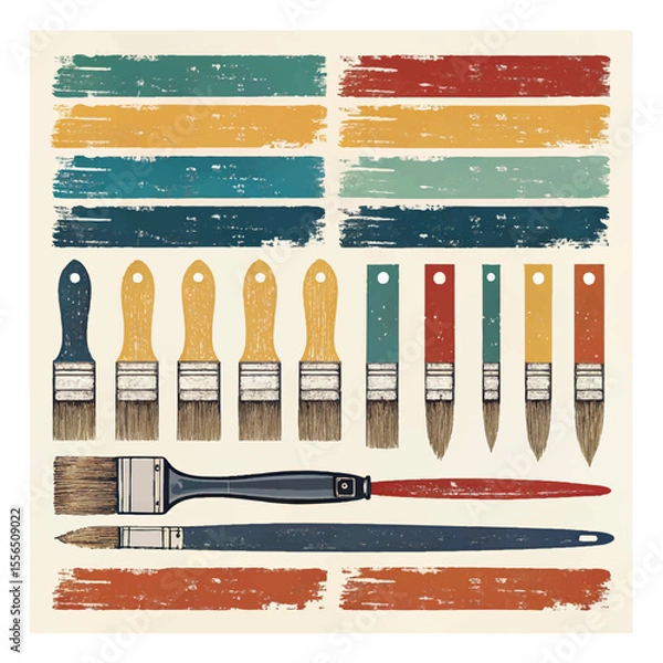 Obraz Brush strokes vector. brush. Set of text boxes. Paintbrush collection. Grunge design elements. Dirty texture banners. Set of rectangle shape brush strokes. Painted rectangles and long strokes