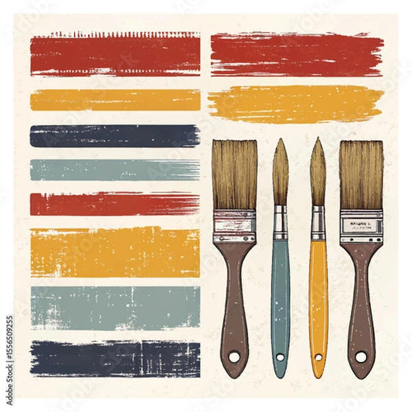 Obraz Brush strokes vector. brush. Set of text boxes. Paintbrush collection. Grunge design elements. Dirty texture banners. Set of rectangle shape brush strokes. Painted rectangles and long strokes