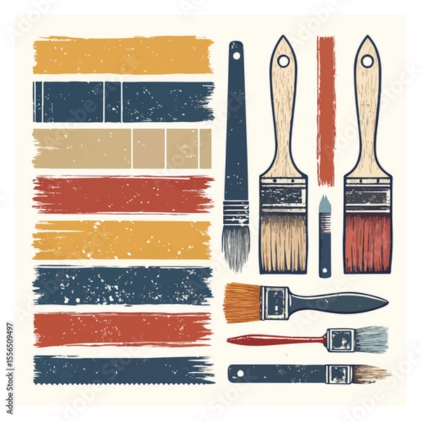 Obraz Brush strokes vector. brush. Set of text boxes. Paintbrush collection. Grunge design elements. Dirty texture banners. Set of rectangle shape brush strokes. Painted rectangles and long strokes