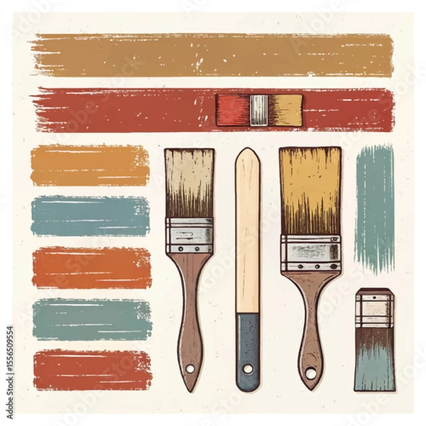 Obraz Brush strokes vector. brush. Set of text boxes. Paintbrush collection. Grunge design elements. Dirty texture banners. Set of rectangle shape brush strokes. Painted rectangles and long strokes