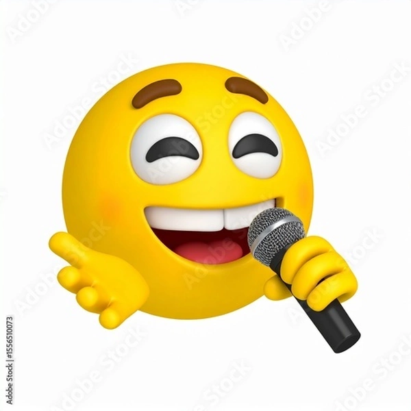 Obraz emoticon singing with microfoon 