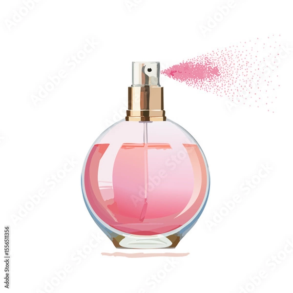 Obraz A perfume bottle with spray mist
