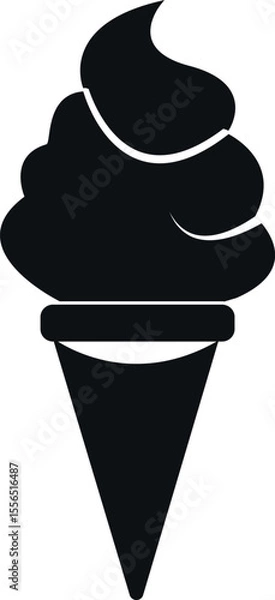 Fototapeta Ice - cream cone silhouette vector icon design