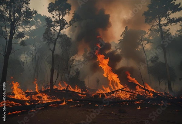 Obraz forest on fire