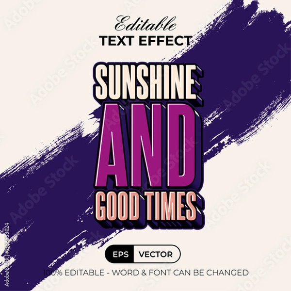 Fototapeta Quote Summer Editable Text Effect.