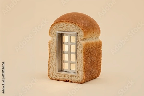 Fototapeta Elevator Door Inside a Loaf of Bread