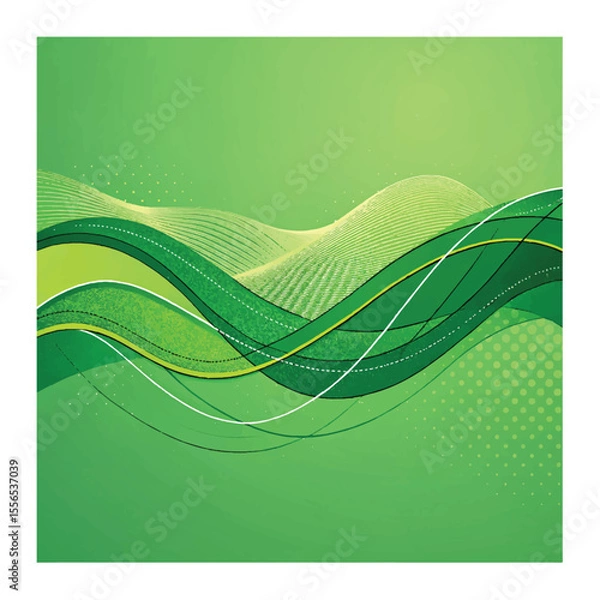 Obraz Modern green banner background. Graphic design banner pattern background template with dynamic wave shapes.