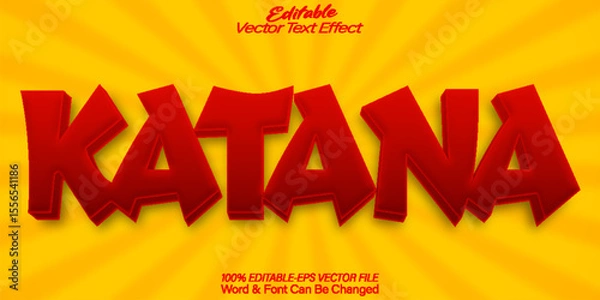 Fototapeta Katana Ninja Vector Text Effect Editable Alphabet Japanese Samurai Katana Fighter