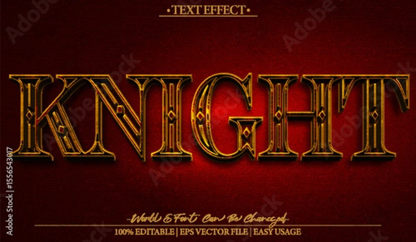 Fototapeta Knight Vector Text Effect Editable Alphabet Warrior Armor History Antique Sword