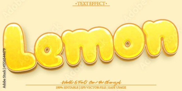 Fototapeta Lemon Vector Text Effect Editable Alphabet Yellow  Lemonade Juicy Mint