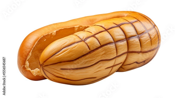Fototapeta Whole pepino melon on a white background exhibiting its bright yellow color and unique markings, ready to be served transparent.