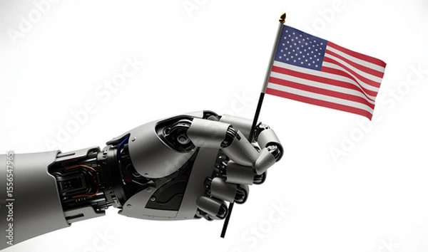 Obraz american flag on the wind