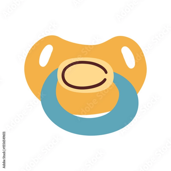 Obraz Baby pacifier icon in flat style. Nipple for newborn child vector illustration on isolated background. Soother sign business concept.