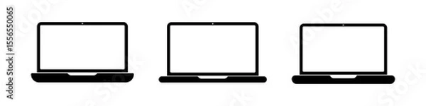 Fototapeta Laptop with blank screen icon.