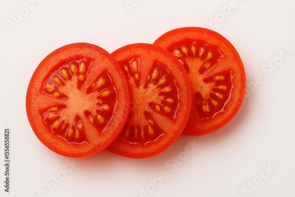 Fototapeta AI Sliced Tomato Isolated on White Background