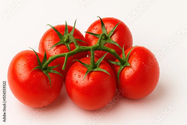 Fototapeta AI Photo of Tomatoes on Vine over Black