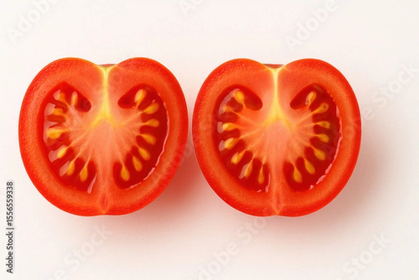 Fototapeta AI Whole and Sliced Tomatoes on White