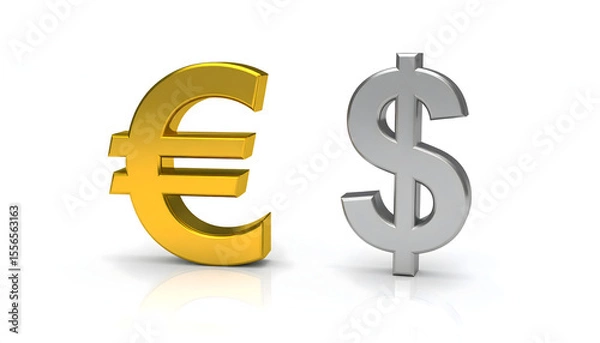 Obraz Euro and Dollar Currency Symbols - Global Finance and Forex Exchange Concept