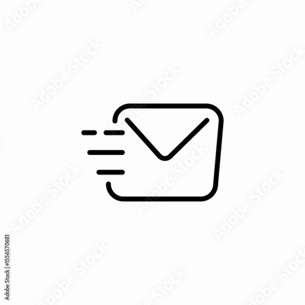 Fototapeta fast message delivery icon sign vector