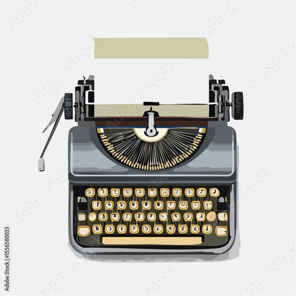 Fototapeta A vintage typewriter with a blank sheet inserted
