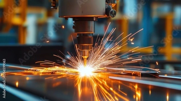 Obraz Industrial metal cutting process