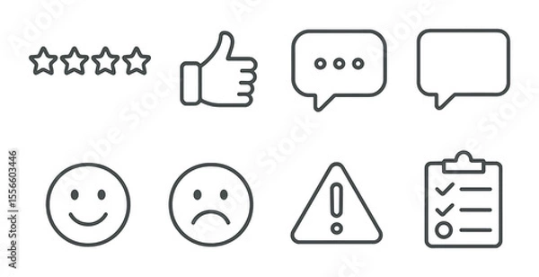 Fototapeta Rating and feedback icons set - outline, simple review and response symbols