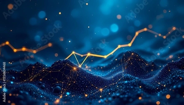Obraz Futuristic connection structure. Digital data visualization.