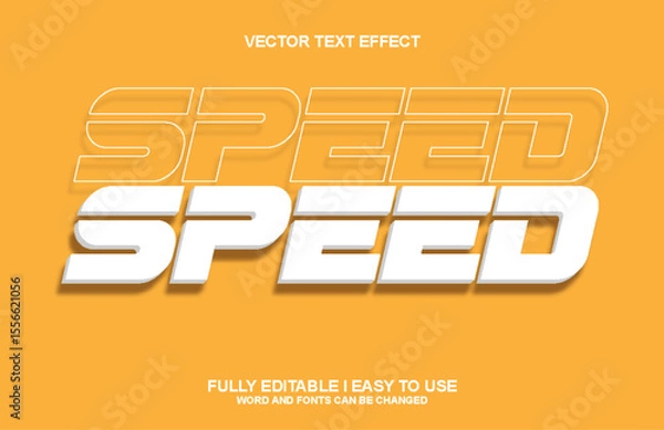 Fototapeta Speed 3D Editable font typography text effect