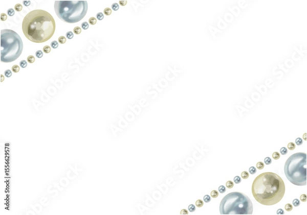 Obraz パールのラインストーンフレーム　真珠のフレーム