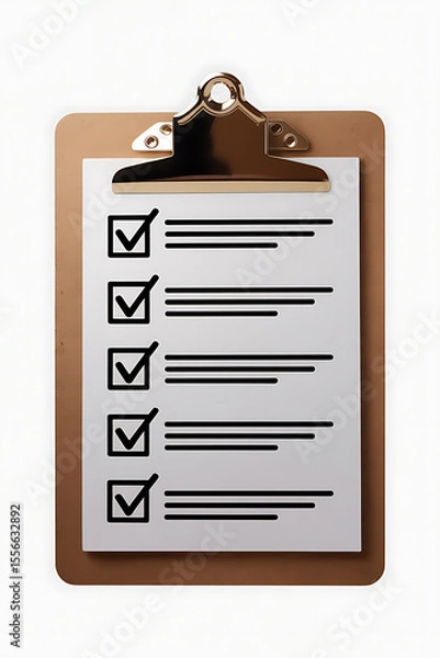 Fototapeta Clipboard with checklist, tasks to be completed.
