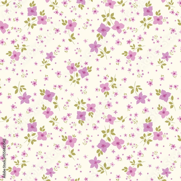 Obraz Purple Ditsy Lilac Allover Beautiful Small Floral Pattern