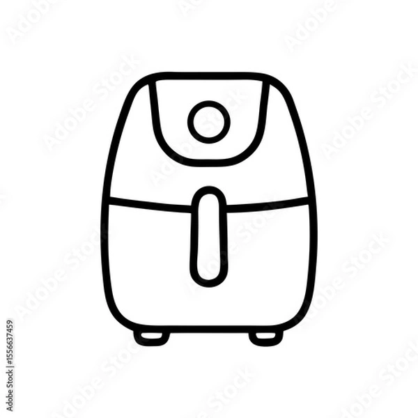Obraz Modern air fryer appliance in minimalist design outline style, icon, vector  
