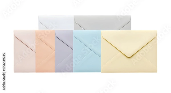 Obraz Assorted pastel envelopes display sophistication, offering versatile options for personalized stationery and charming correspondence needs