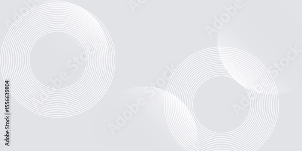 Fototapeta White geometric abstract background overlap layer on bright space with lines effect decoration., vector illustration