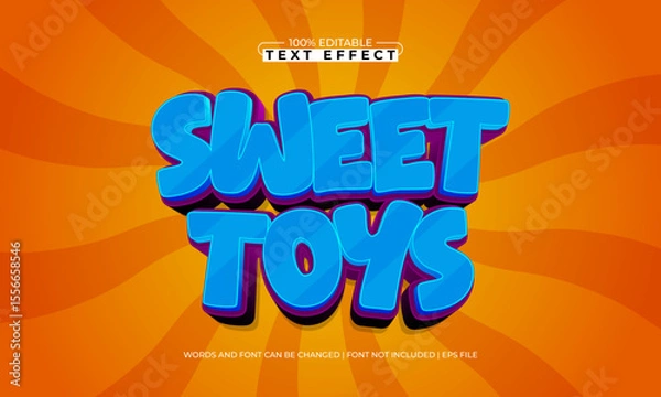 Fototapeta sweet toys editable text effect with a gaming and play text style