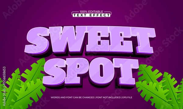 Fototapeta sweet spot editable text effect with a gaming and play text style