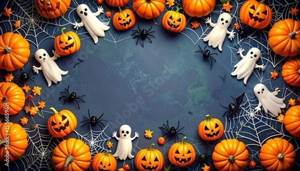 Fototapeta ハロウィンのカボチャの背景とコピースペース　