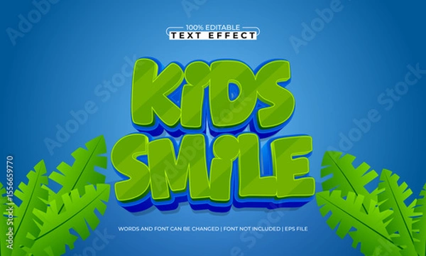 Fototapeta kids smile editable text effect with a gaming and play text style