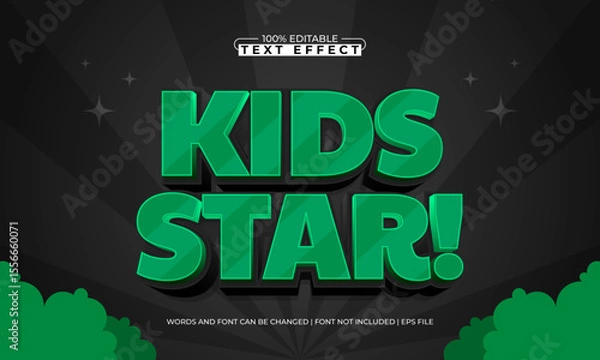 Fototapeta kids star editable text effect with a gaming and play text style