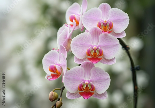 Fototapeta Close up of Beautiful Pink Orchids in Bloom