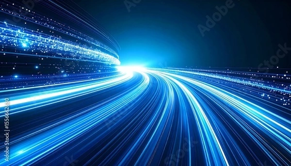 Fototapeta Digital speed tunnel