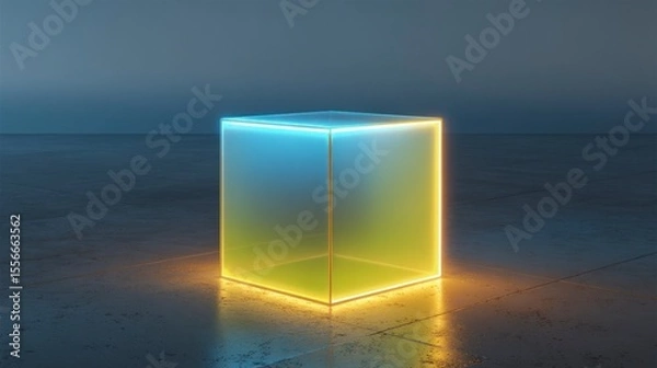 Fototapeta Glowing translucent cube