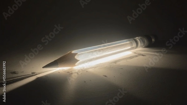 Fototapeta Illuminated pencil light design