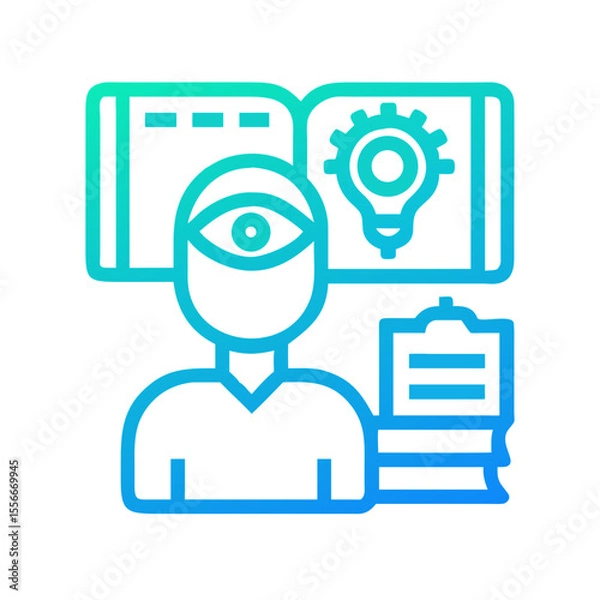 Fototapeta Innovative Idea Generation and Planning Stock Image with Person and Book Concept