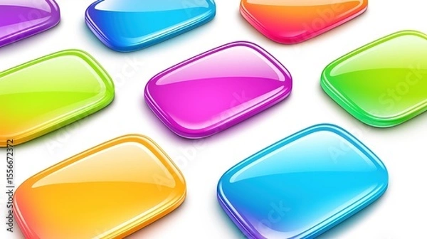 Fototapeta Colorful Glass Button Collection Vector Design Elements