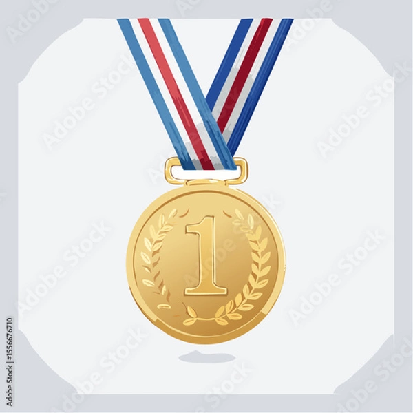 Obraz A medal hanging from a striped ribbon
