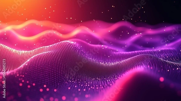 Obraz Abstract Big Data Visualization with Cyber Network Background, Ideal for Technology and Network Connection Concepts