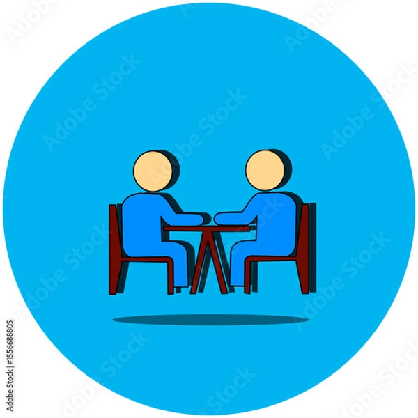 Obraz Simple icon of a group of people. Symbolizes teamwork, collaboration, community, and social interaction. Great for HR, networking, and group dynamics designs. Modern vector illustration.
